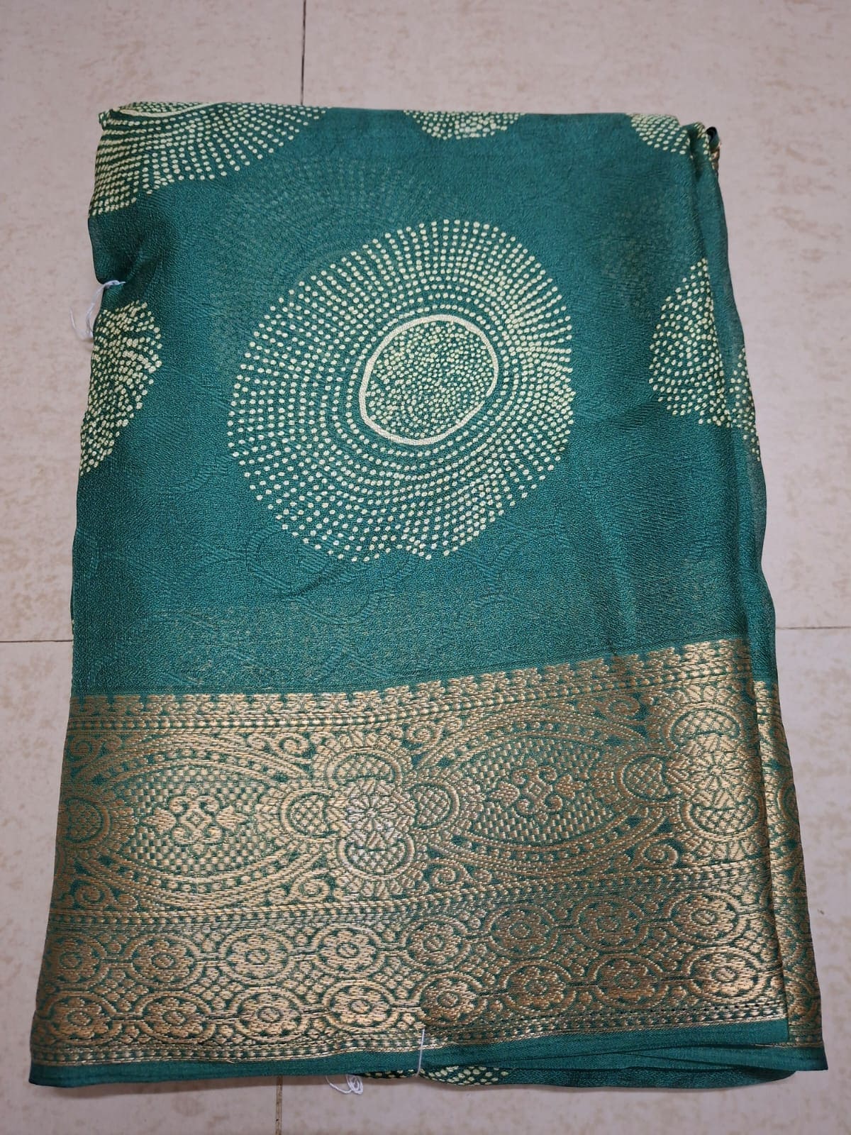 Blue (Circle) Premium Marshmallow Saree