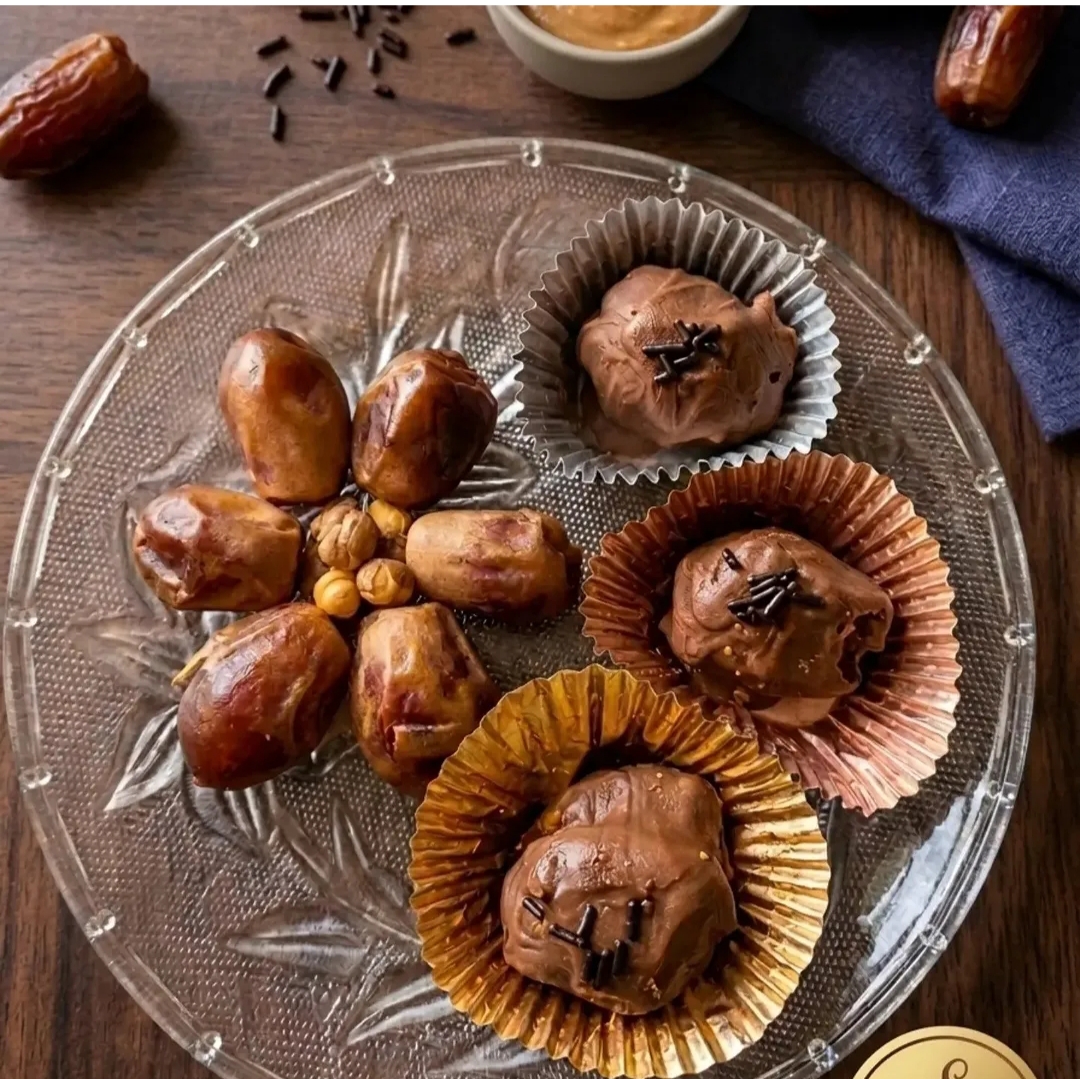Chocolate dipped Khajur Bites