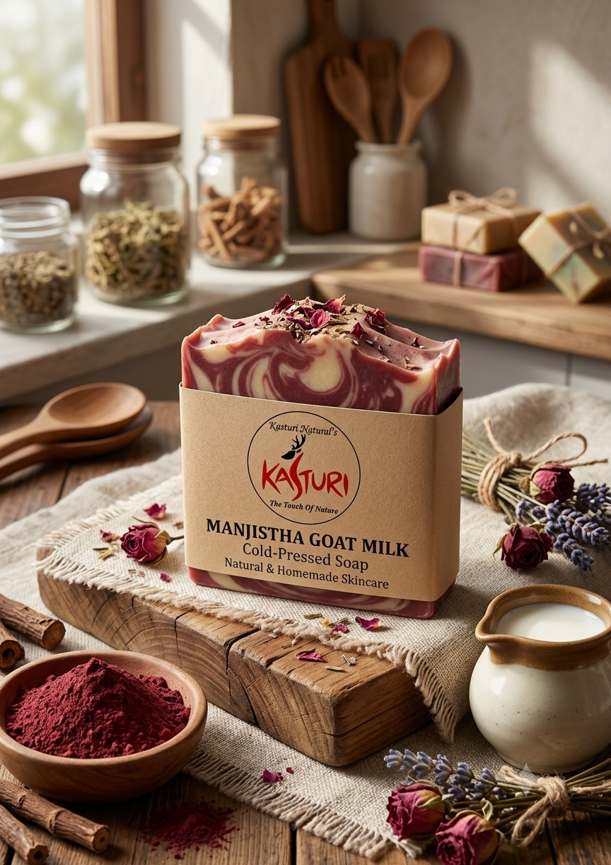Manjistha (Indian Madder) Goat Milk Cold Pressed Soap (140g)