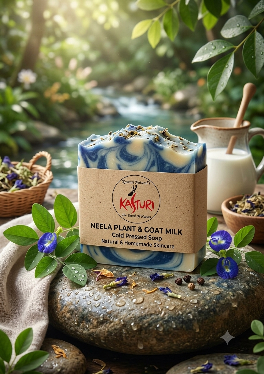 Neela (Indigo plant) Goat Milk Cold Pressed Soap (140g)