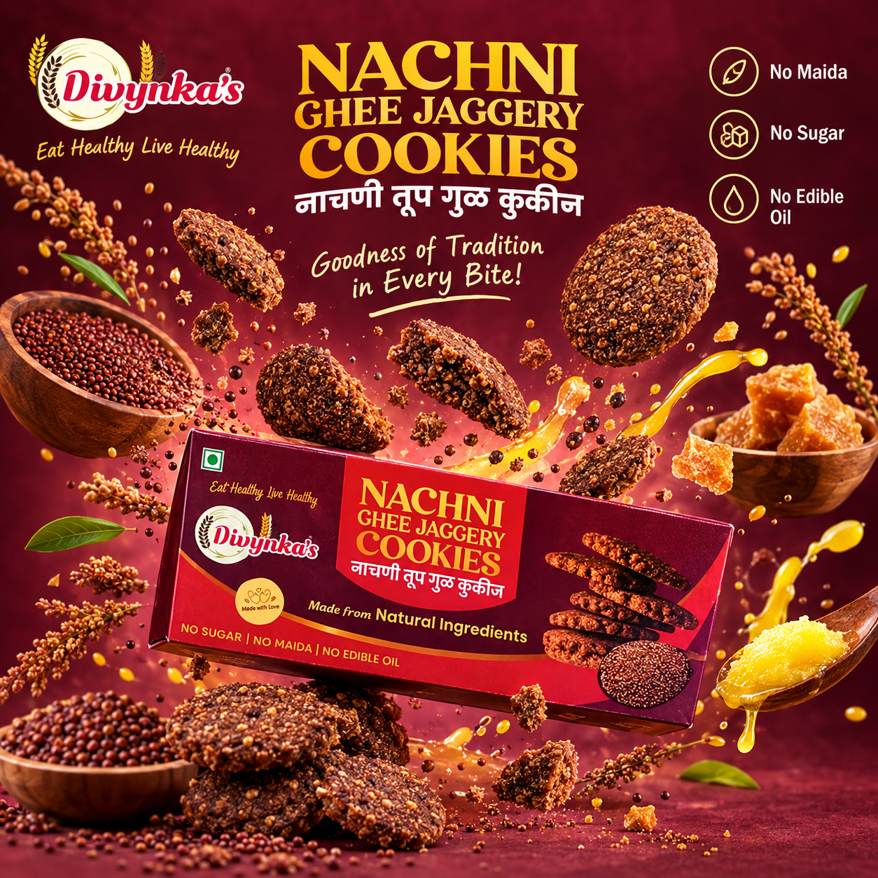 Nachni (Ragi) Ghee Cookies (100g)